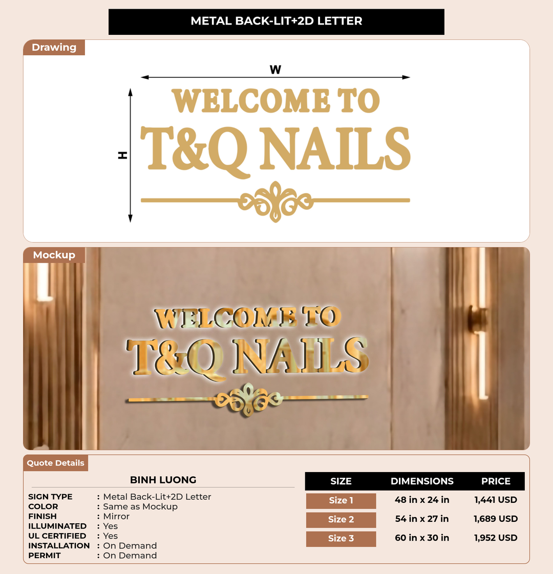 CUSTOM MOCKUP SIGN FOR Binh luong