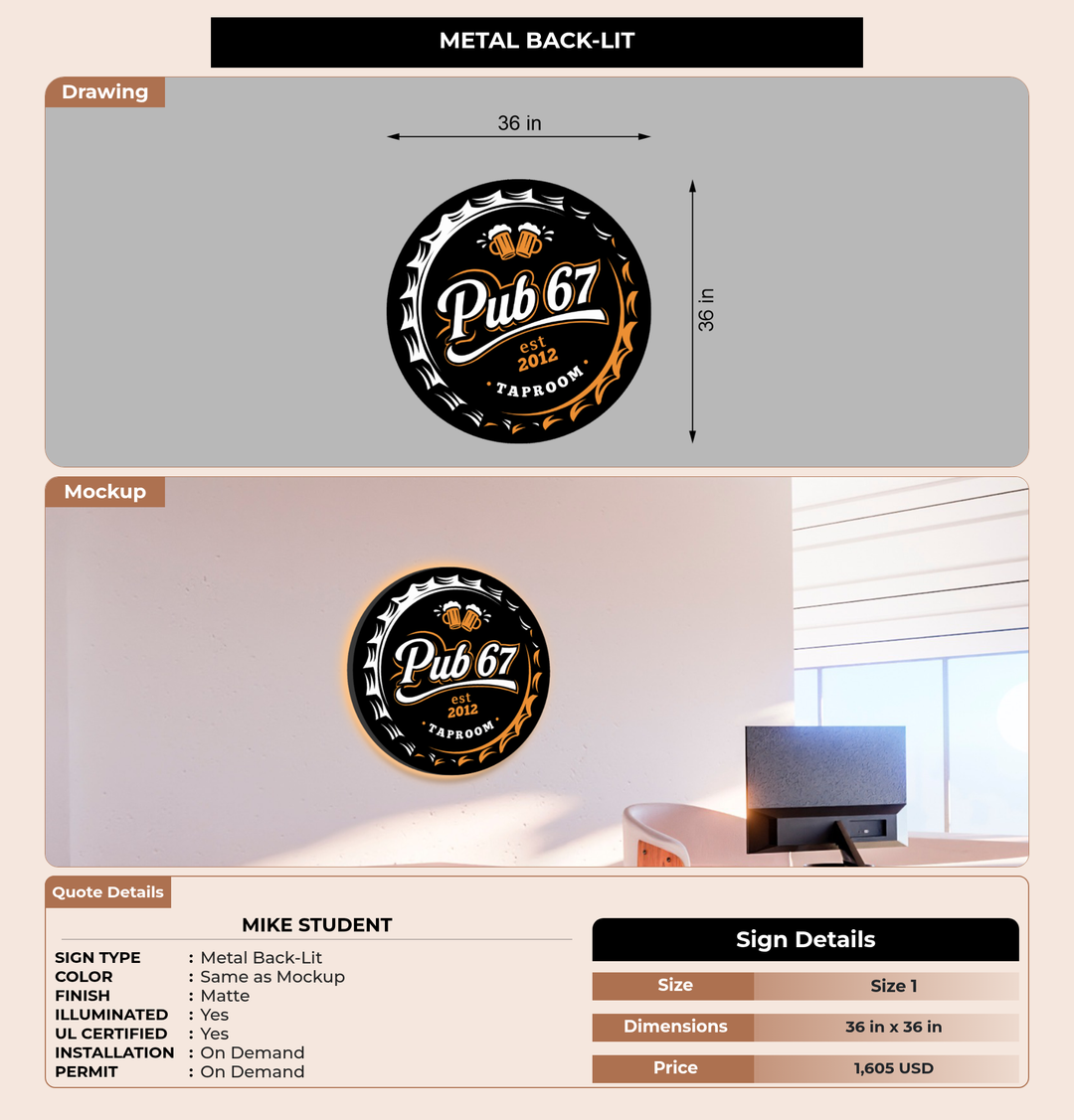 CUSTOM MOCKUP SIGN FOR Mike Student