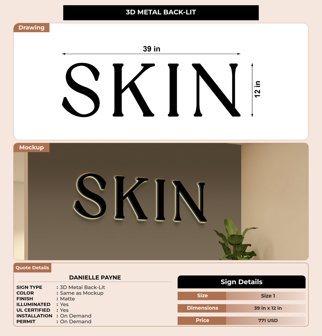 CUSTOM MOCKUP SIGN FOR Danielle Payne