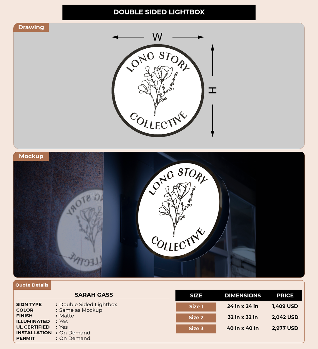 CUSTOM MOCKUP SIGN FOR sarah gass