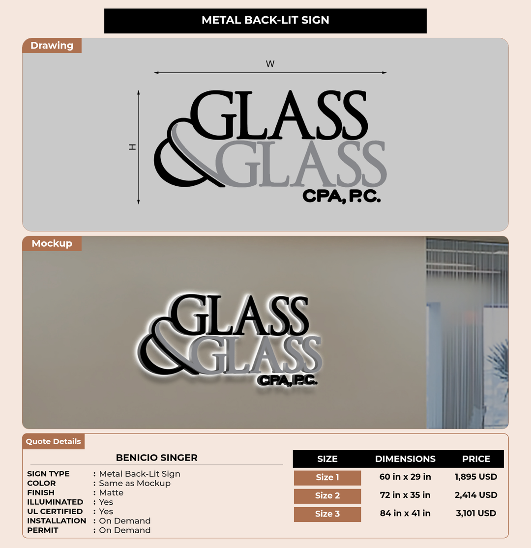 CUSTOM MOCKUP SIGN FOR Benicio Singer