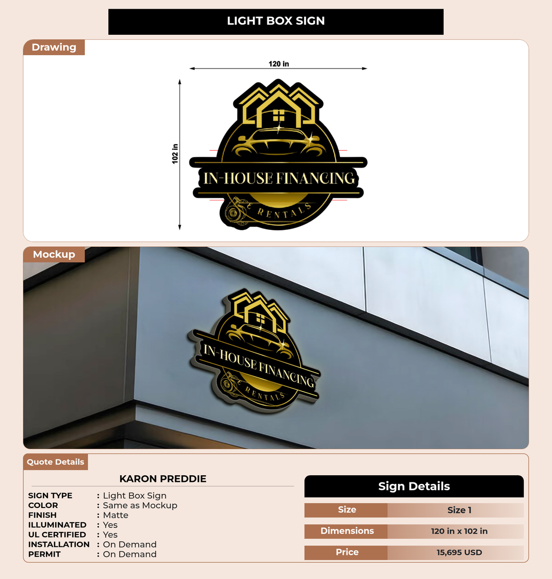CUSTOM MOCKUP SIGN FOR Karon Preddie