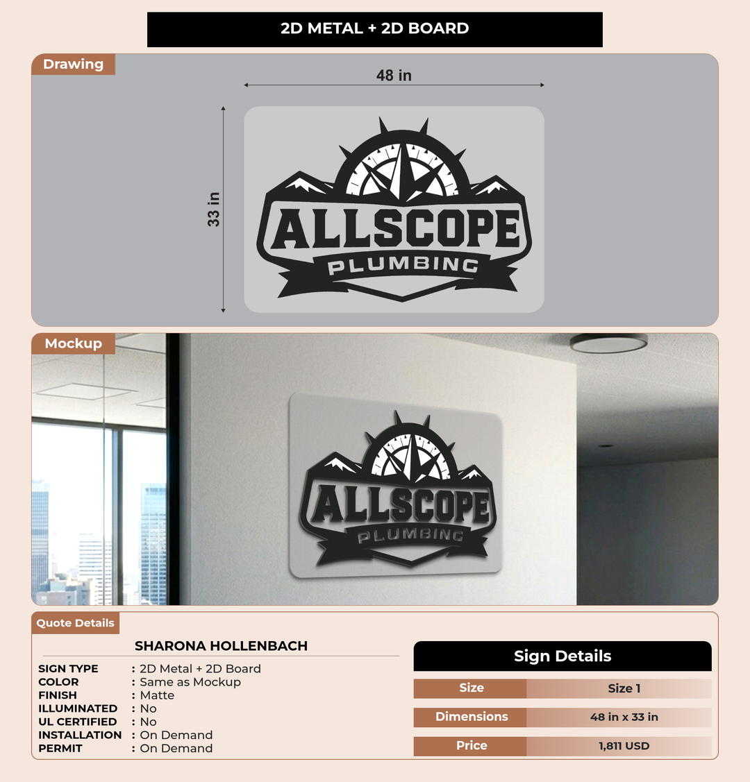 CUSTOM MOCKUP SIGN FOR Sharona Hollenbach