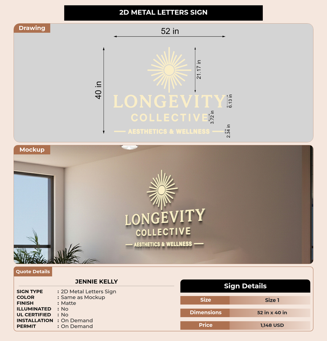 CUSTOM MOCKUP SIGN FOR Jennie kelly