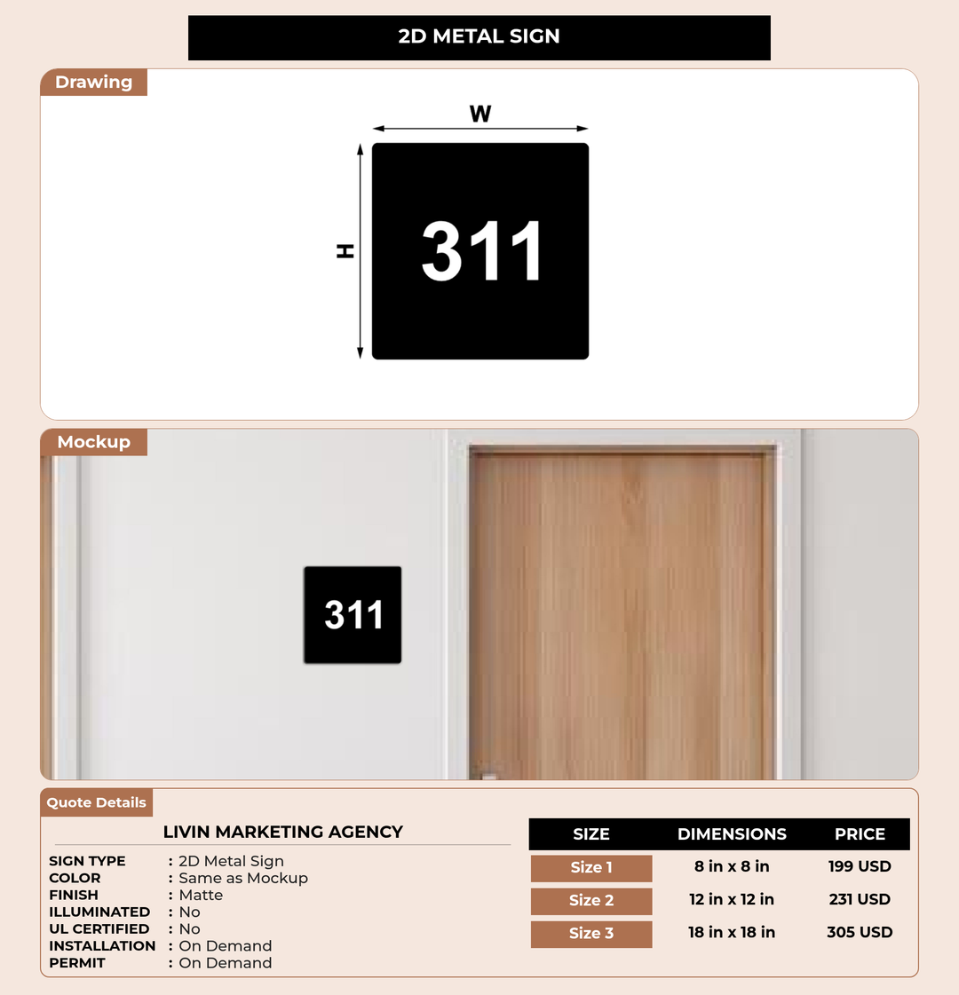 CUSTOM MOCKUP SIGN FOR Livin Marketing Agency