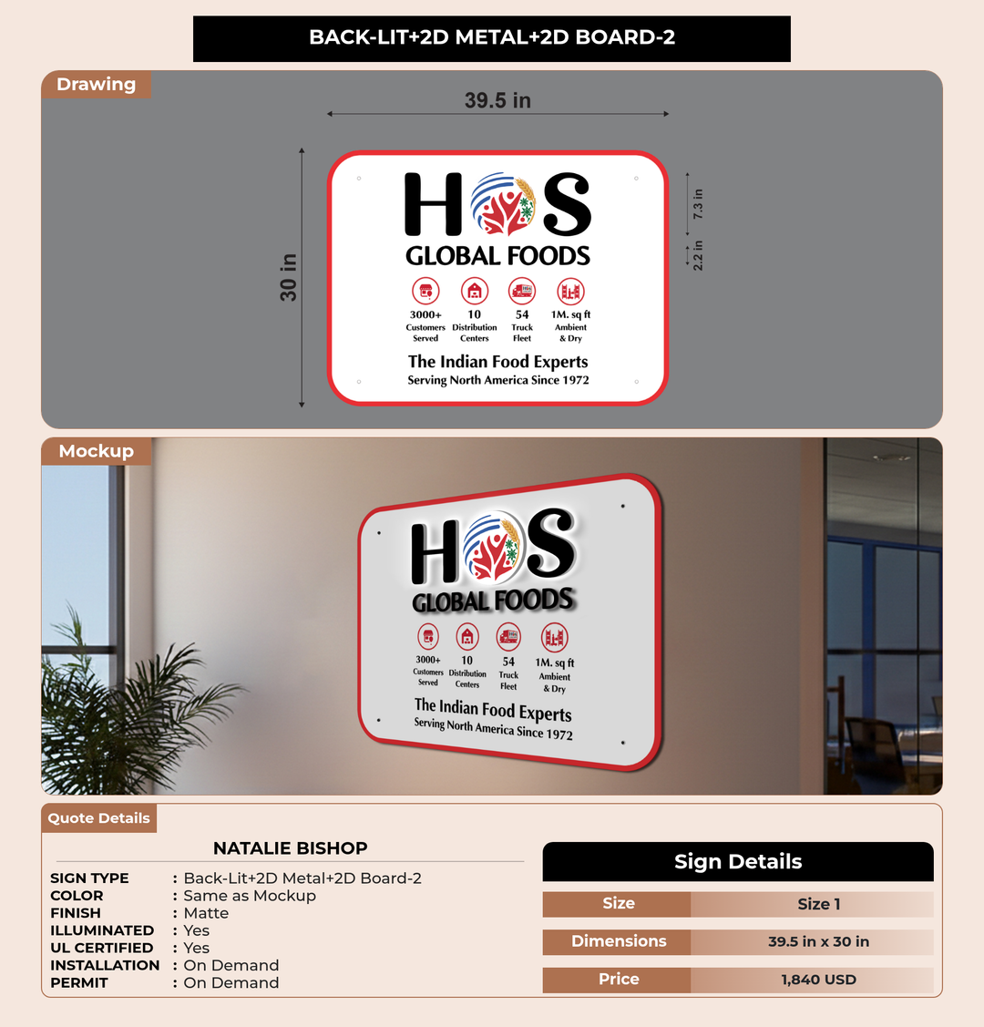 CUSTOM MOCKUP SIGN FOR Natalie Bishop