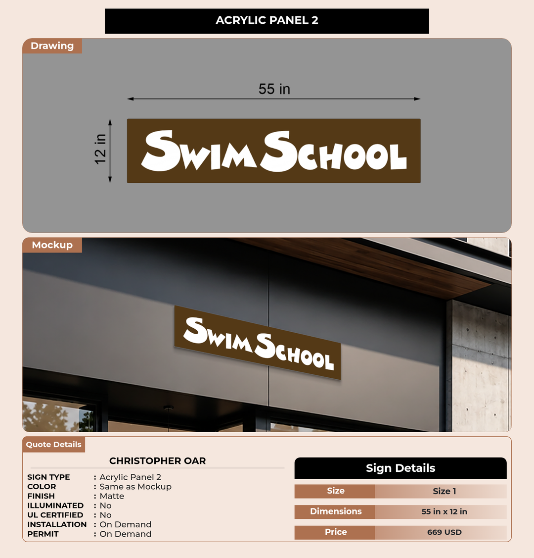 CUSTOM MOCKUP SIGN FOR Christopher Oar
