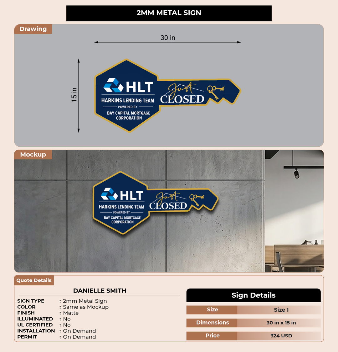 CUSTOM MOCKUP SIGN FOR Danielle Smith