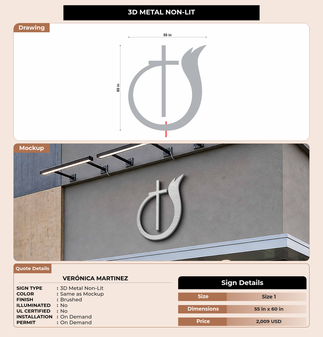 CUSTOM MOCKUP SIGN FOR Verónica martinez