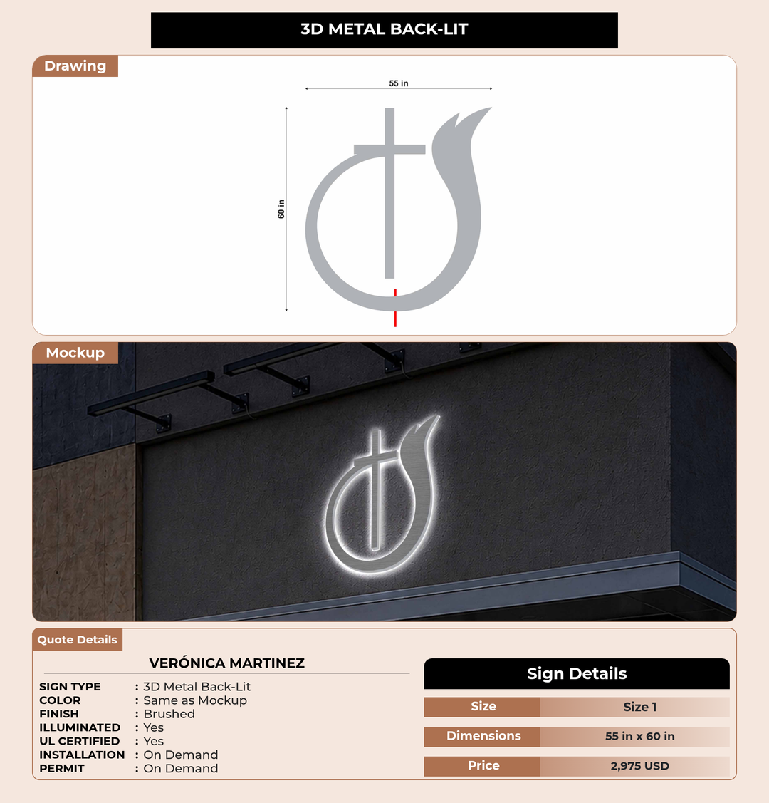 CUSTOM MOCKUP SIGN FOR Verónica martinez