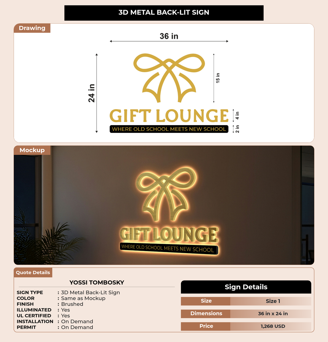 CUSTOM MOCKUP SIGN FOR Yossi Tombosky
