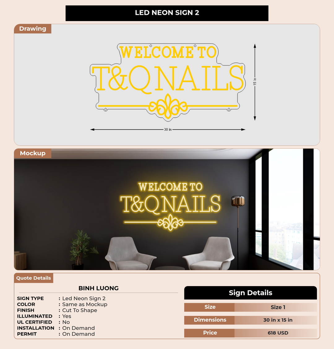 CUSTOM MOCKUP SIGN FOR Binh luong