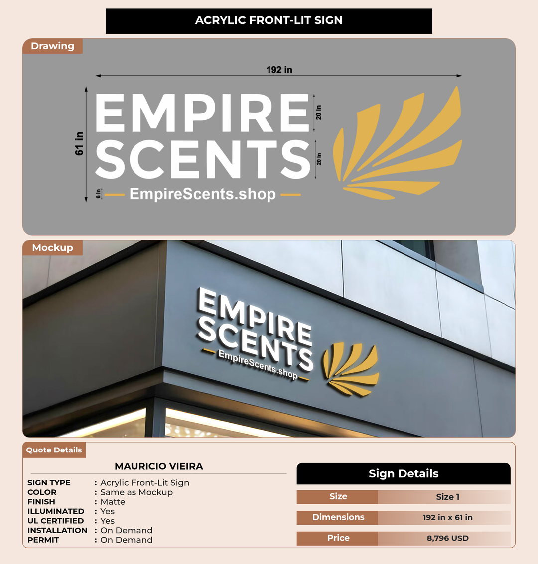 CUSTOM MOCKUP SIGN FOR mauricio vieira