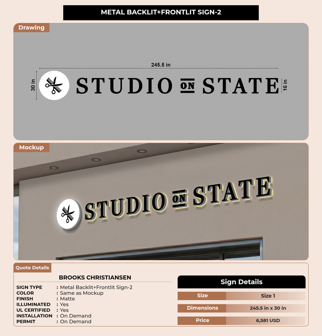 CUSTOM MOCKUP SIGN FOR Brooks Christiansen