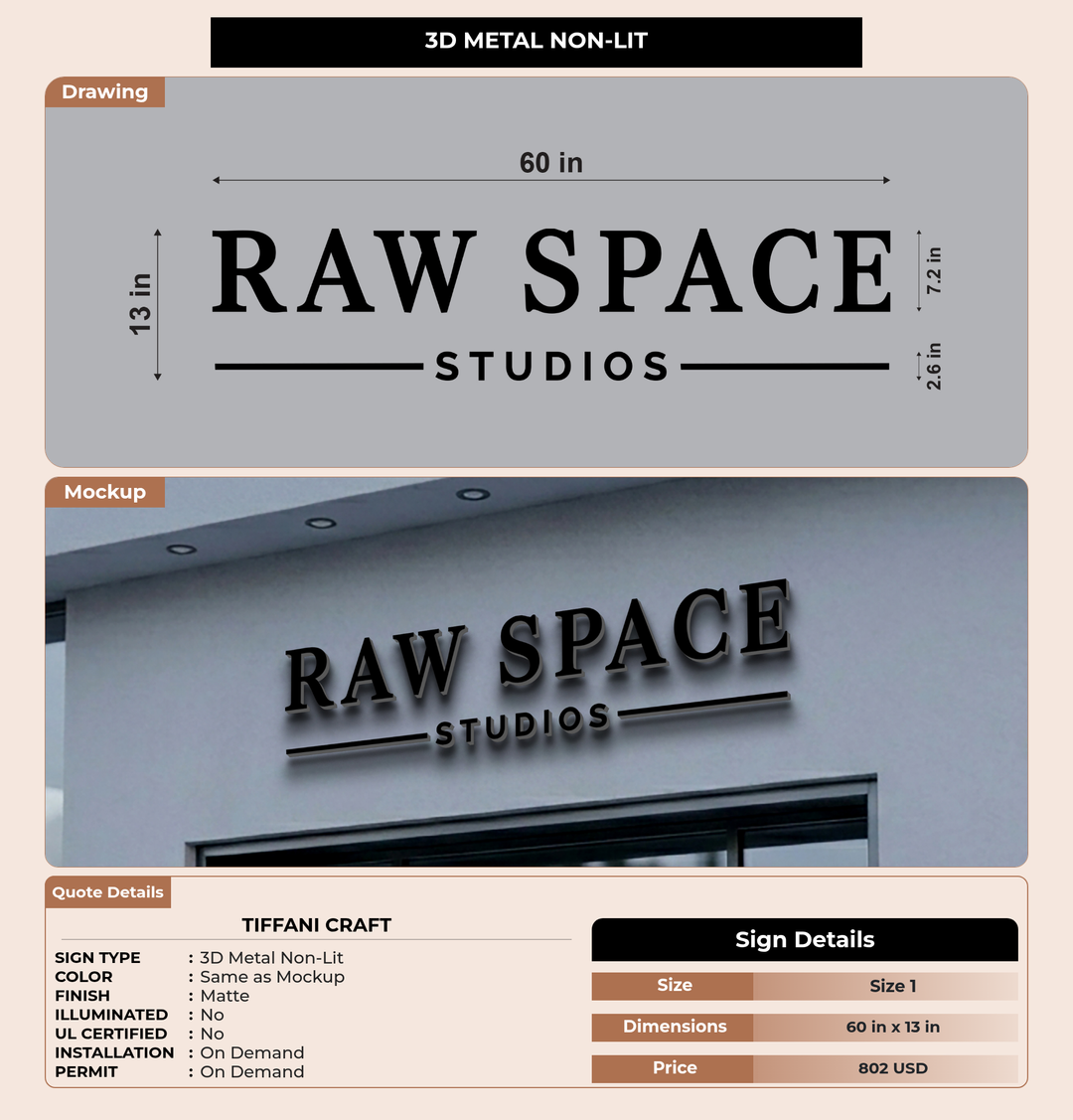 CUSTOM MOCKUP SIGN FOR Tiffani Craft