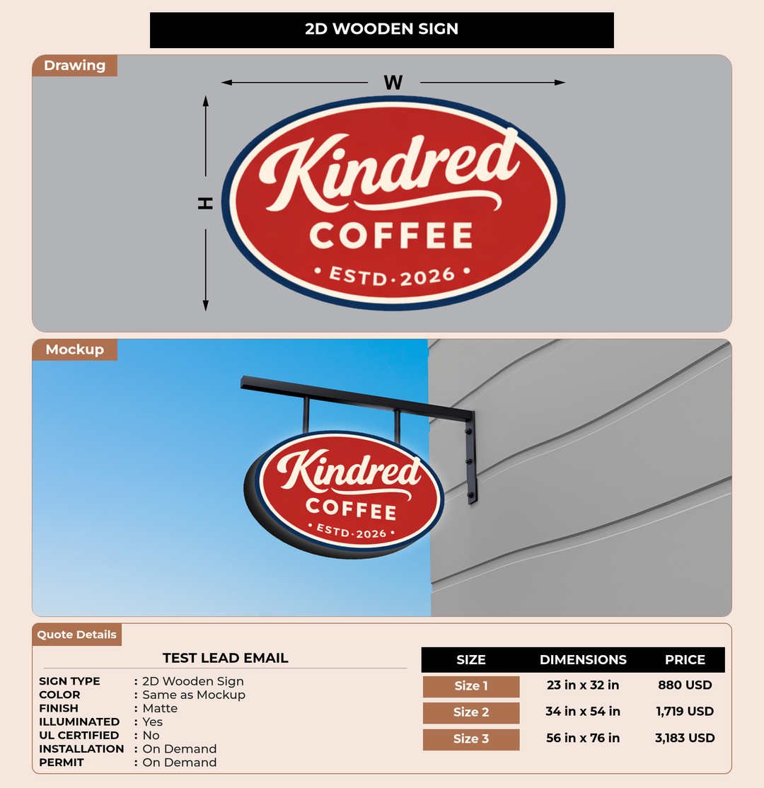 CUSTOM MOCKUP SIGN FOR test lead email
