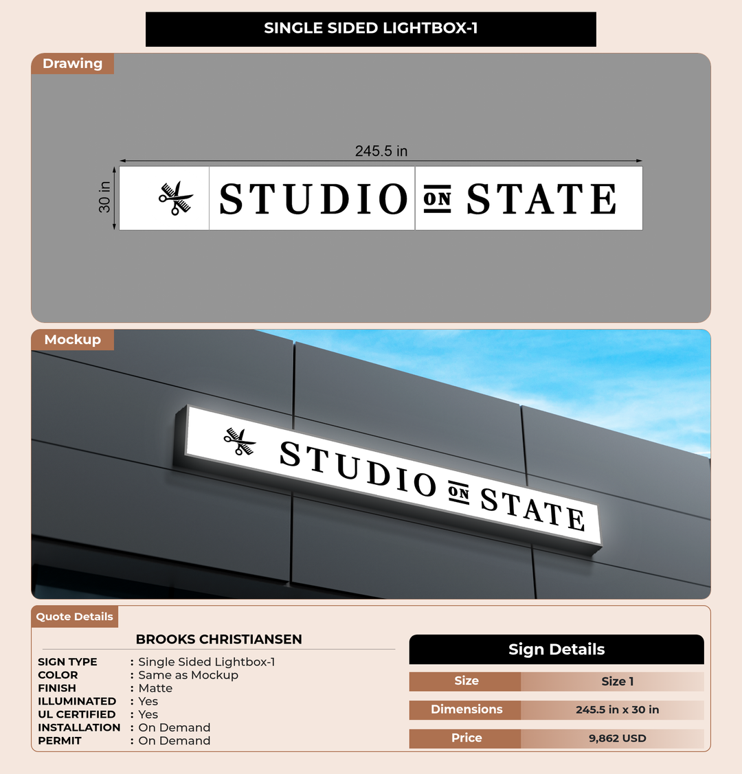 CUSTOM MOCKUP SIGN FOR Brooks Christiansen