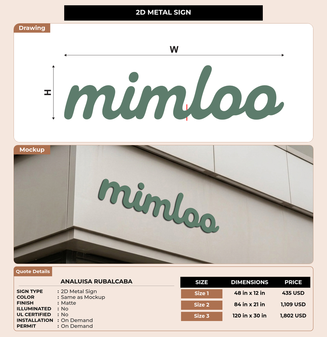 CUSTOM MOCKUP SIGN FOR Analuisa Rubalcaba