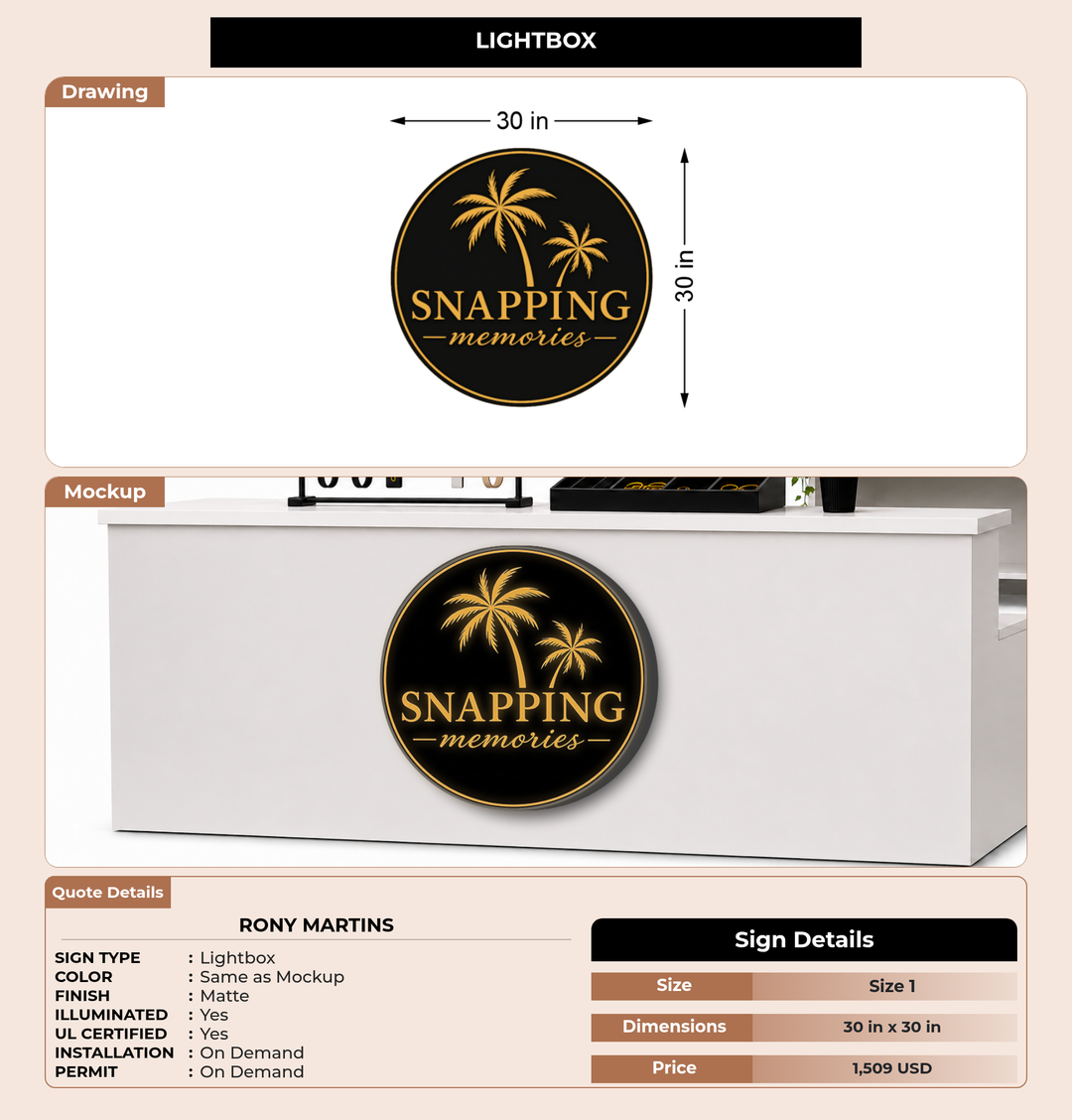 CUSTOM MOCKUP SIGN FOR Rony Martins