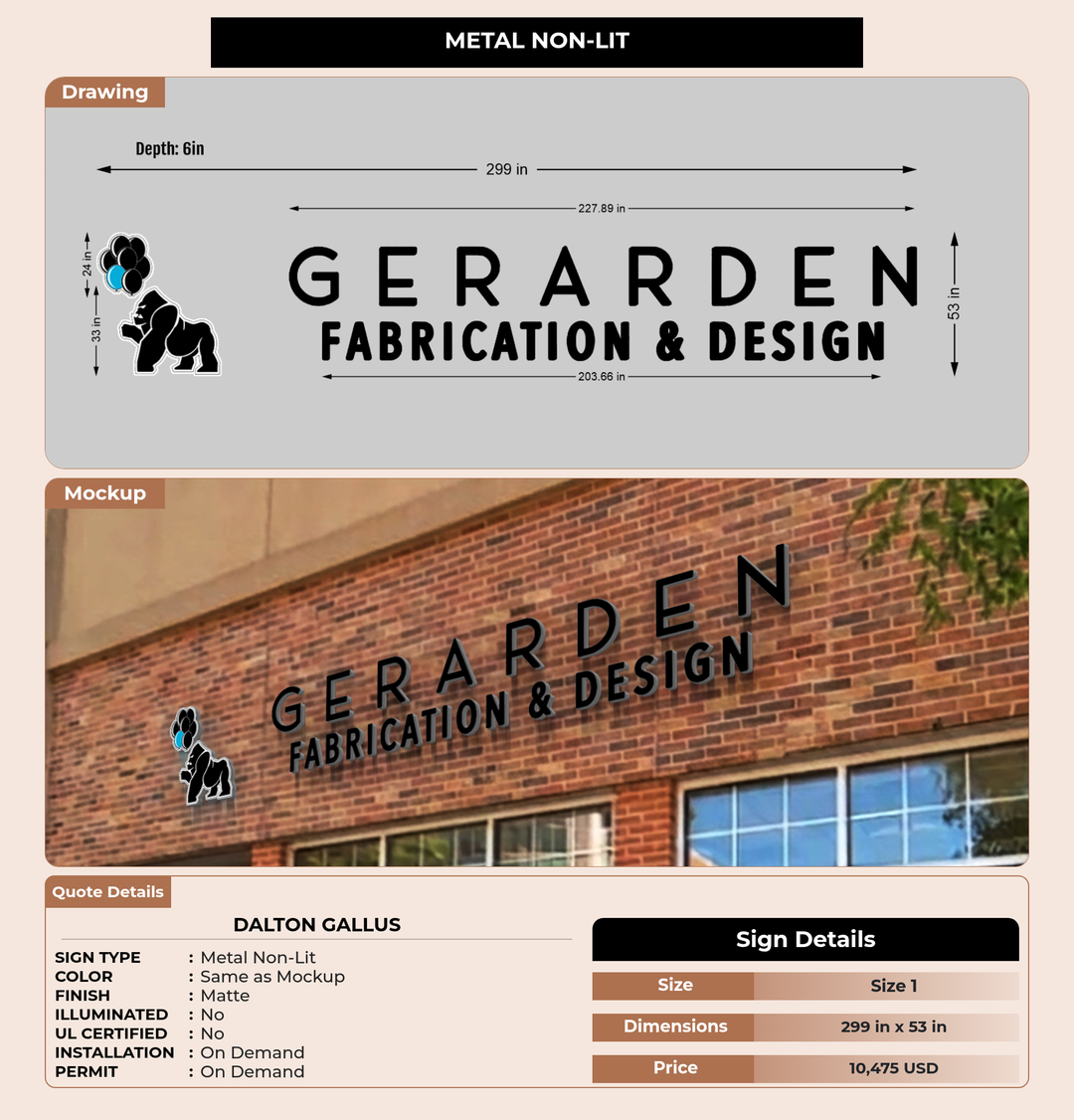 CUSTOM MOCKUP SIGN FOR Dalton Gallus