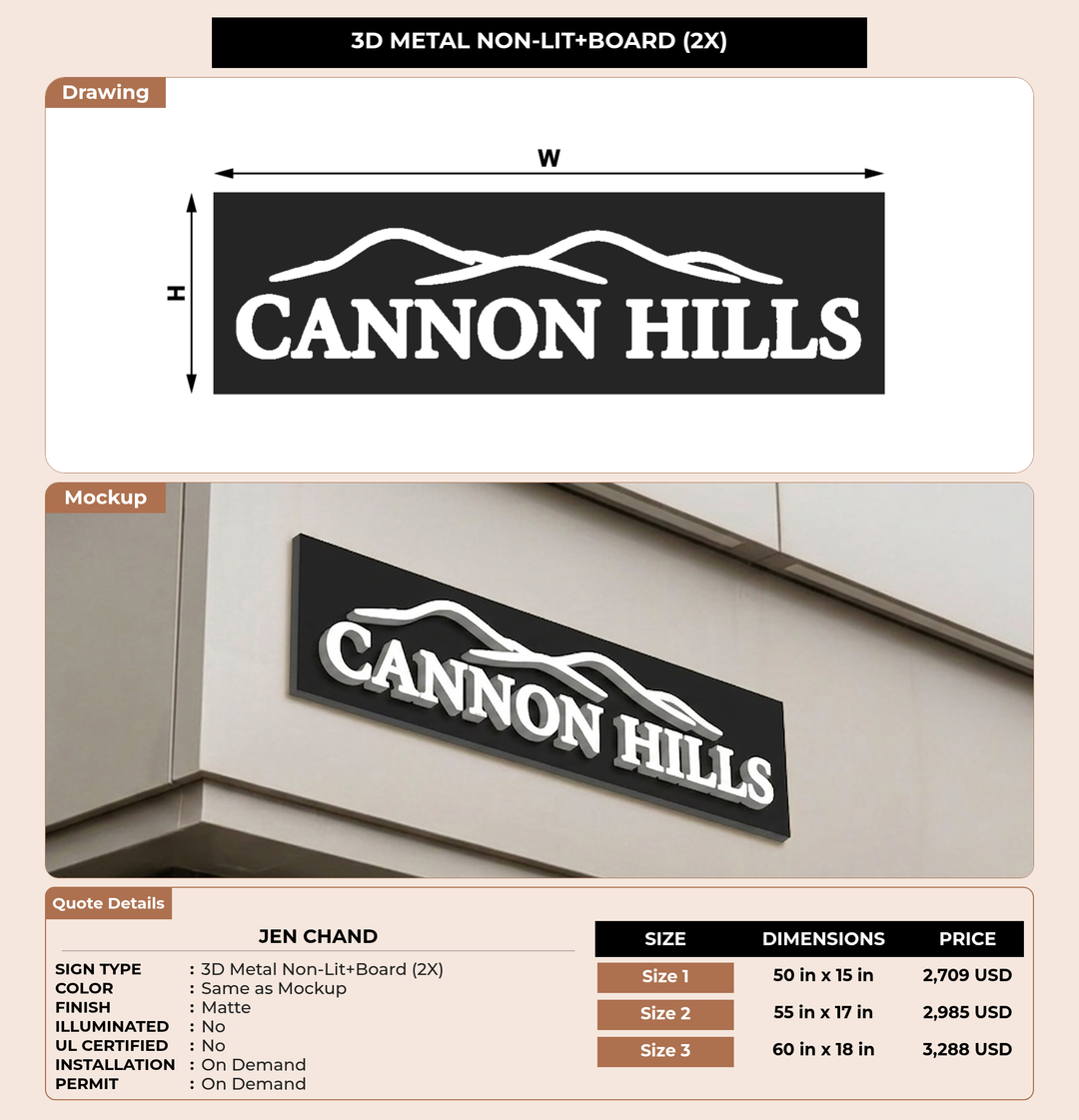 CUSTOM MOCKUP SIGN FOR Jen Chand