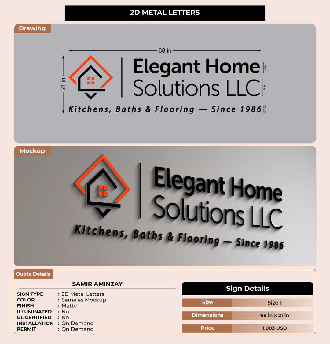 CUSTOM MOCKUP SIGN FOR Samir Aminzay