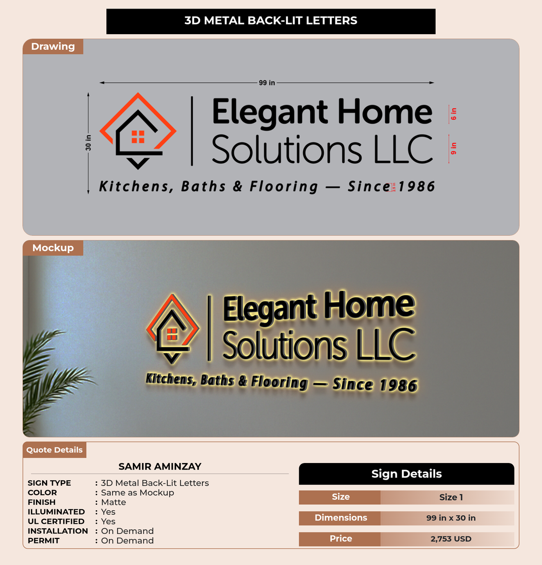 CUSTOM MOCKUP SIGN FOR Samir Aminzay