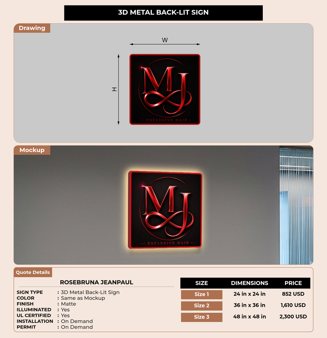 CUSTOM MOCKUP SIGN FOR RoseBruna JeanPaul