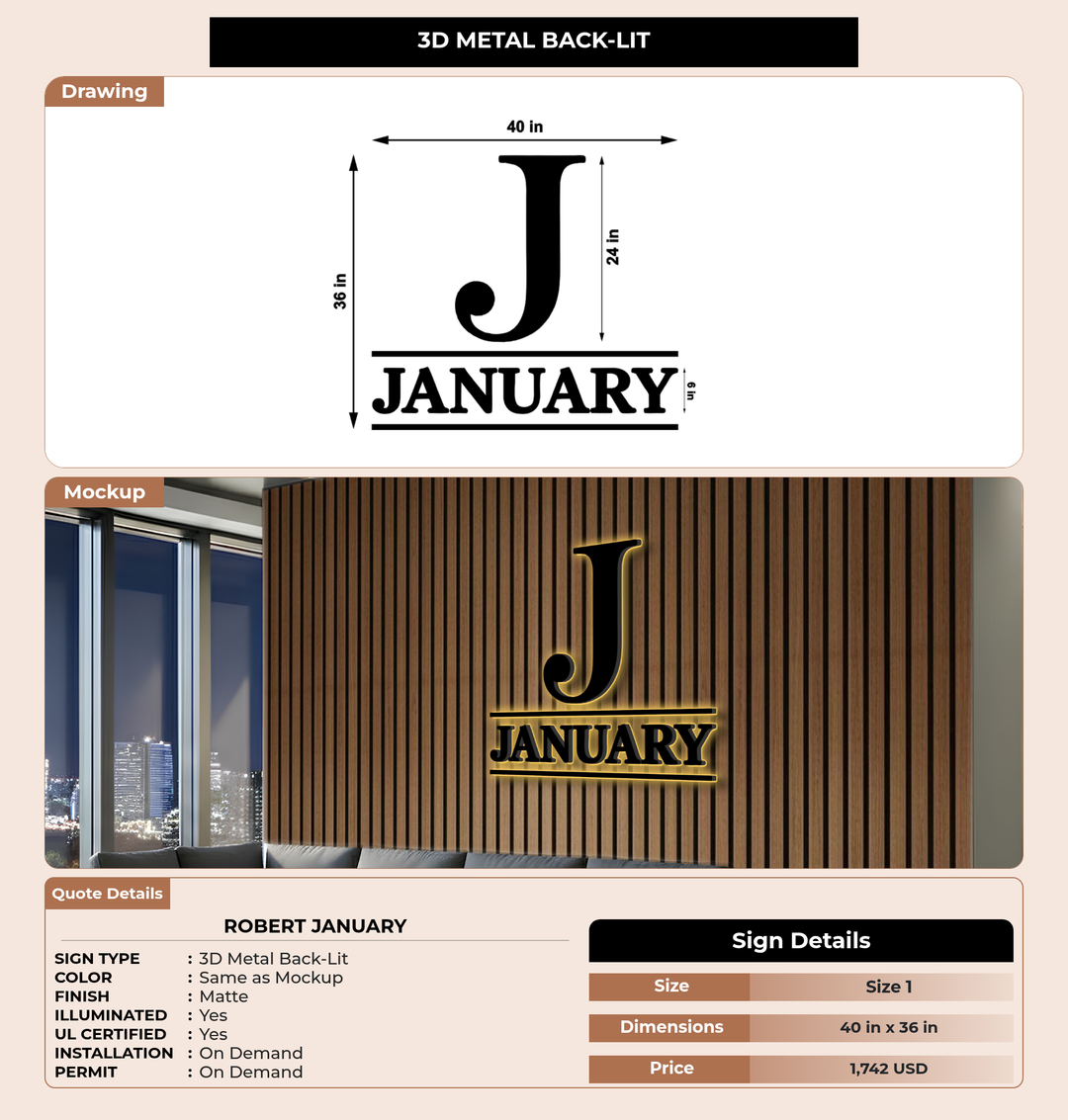 CUSTOM MOCKUP SIGN FOR Robert January
