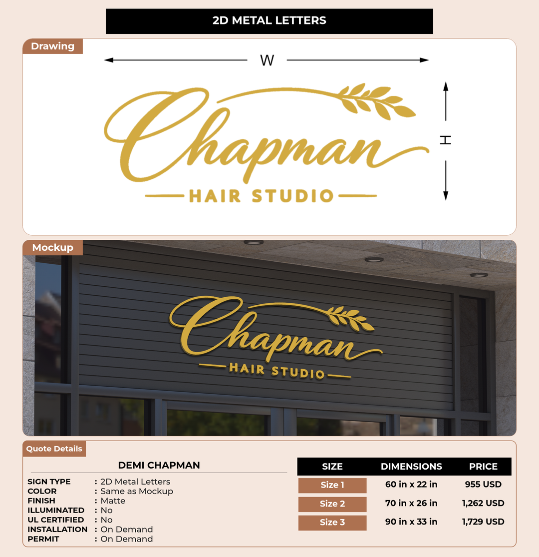 CUSTOM MOCKUP SIGN FOR Demi Chapman