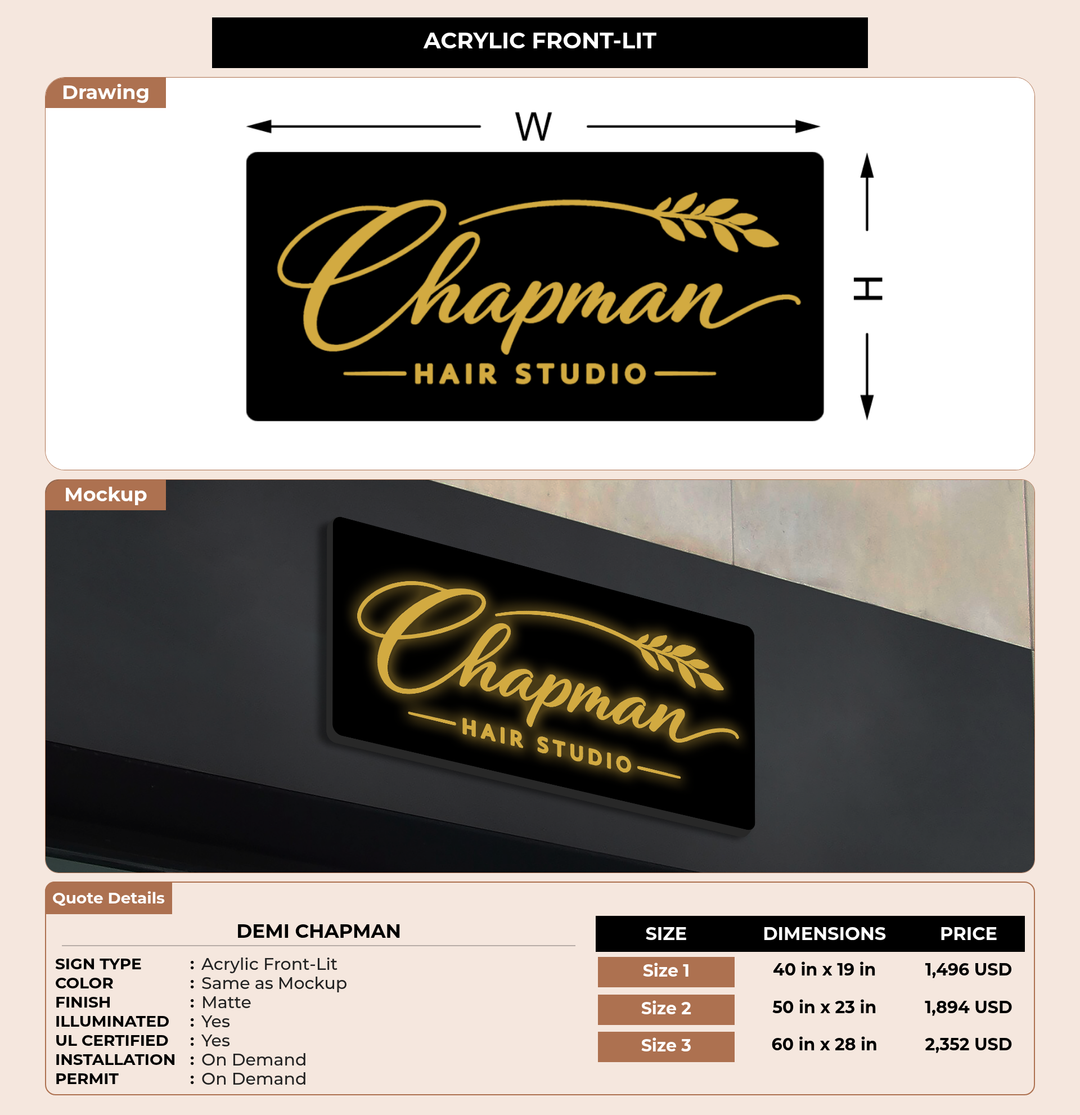 CUSTOM MOCKUP SIGN FOR Demi Chapman