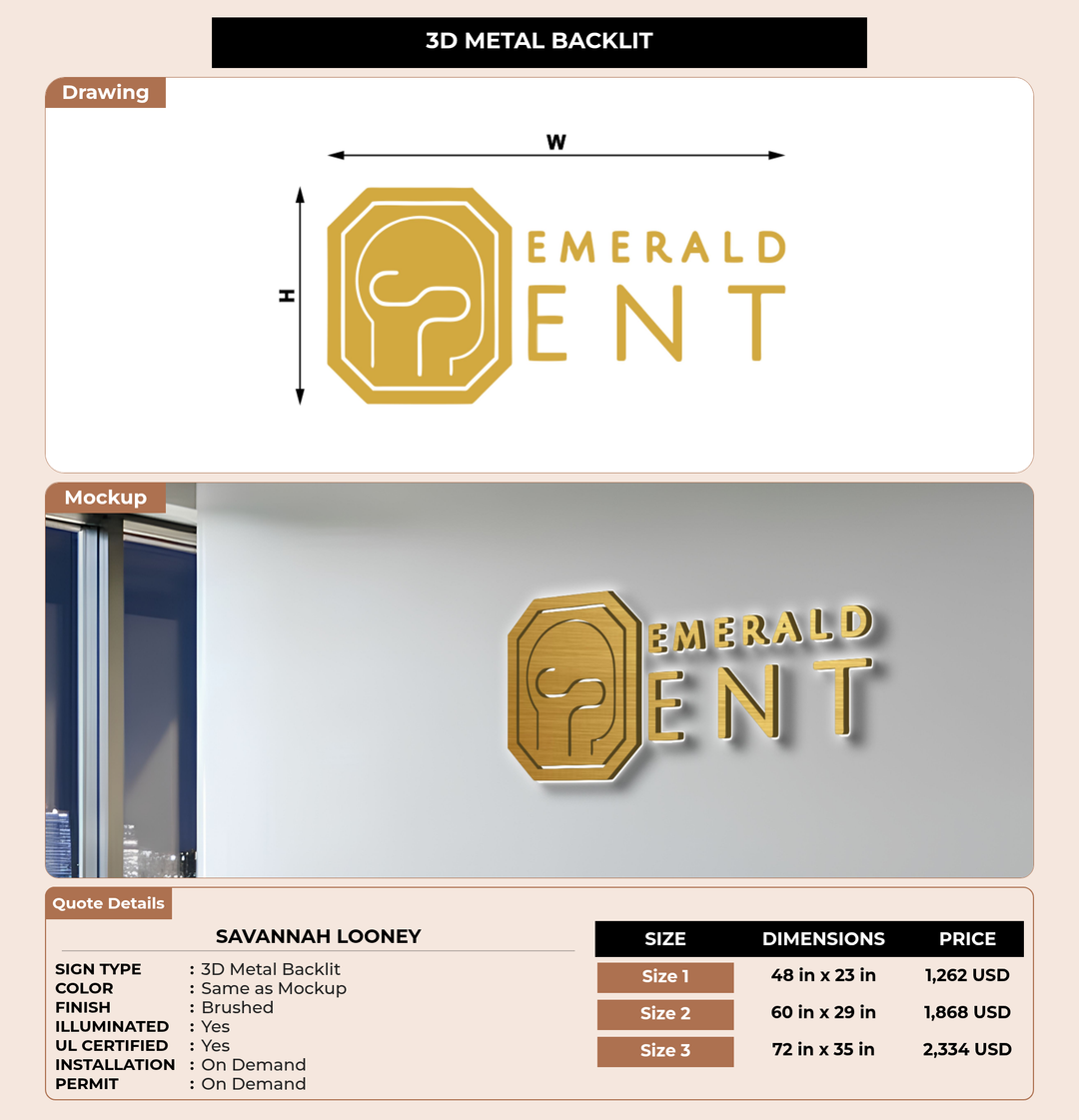 CUSTOM MOCKUP SIGN FOR Savannah Looney