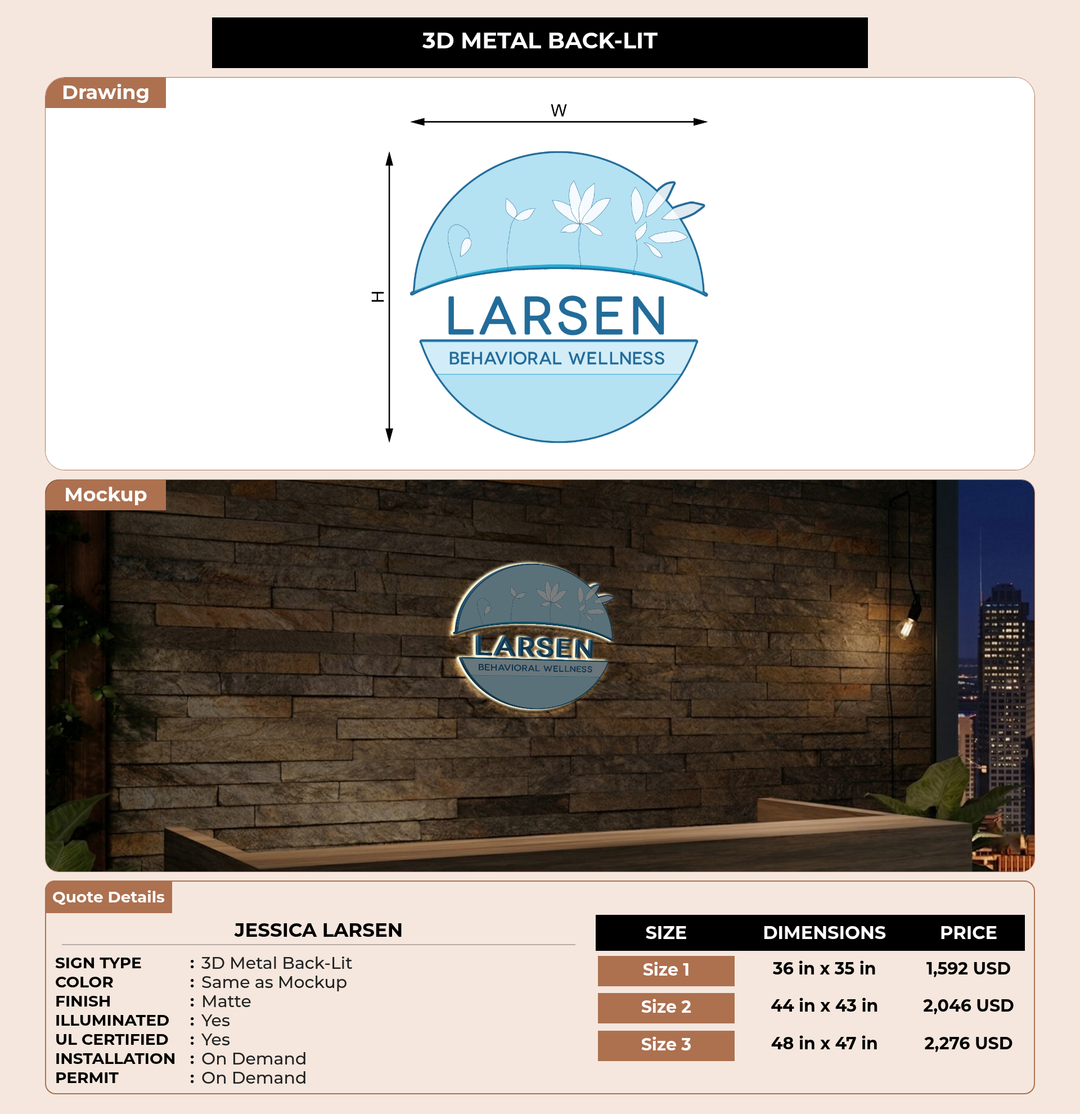 CUSTOM MOCKUP SIGN FOR Jessica Larsen