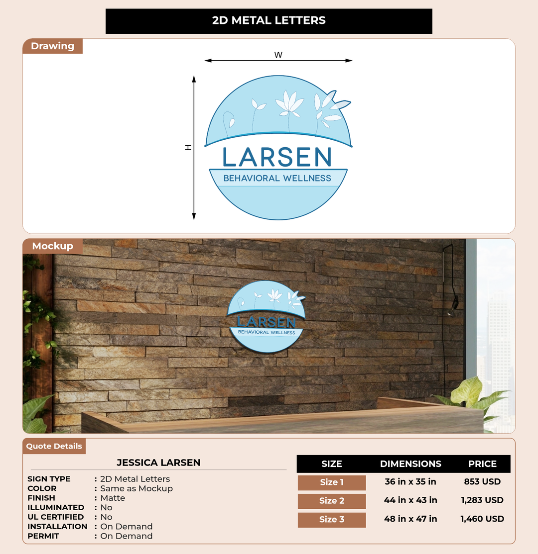 CUSTOM MOCKUP SIGN FOR Jessica Larsen