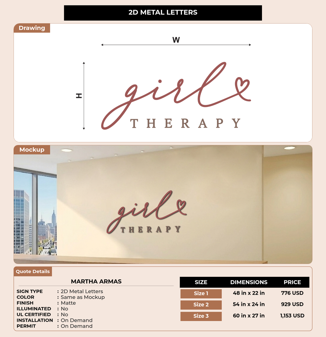 CUSTOM MOCKUP SIGN FOR Martha Armas