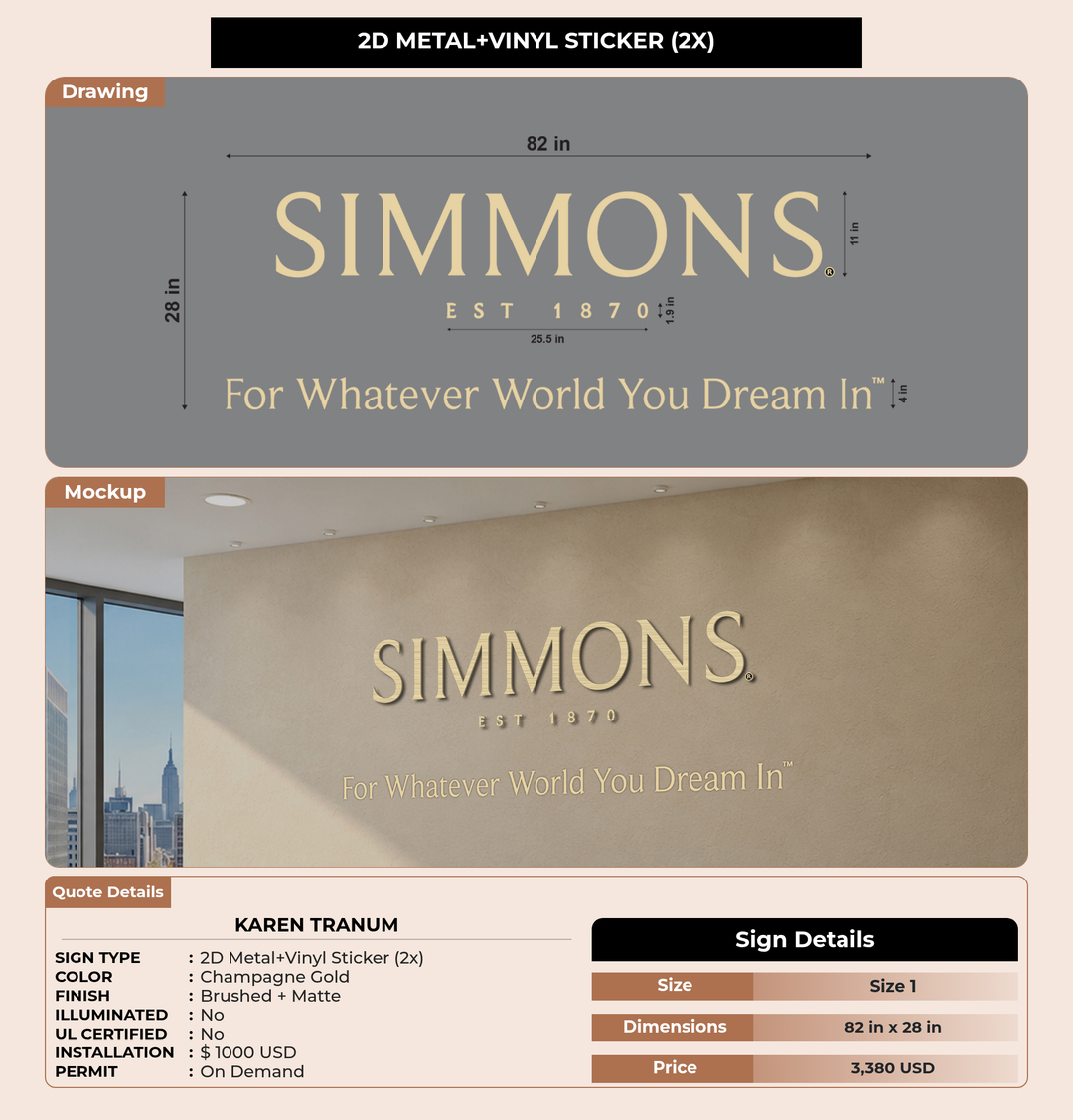 CUSTOM MOCKUP SIGN FOR Karen Tranum