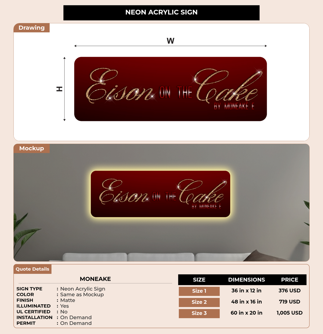 CUSTOM MOCKUP SIGN FOR Moneake