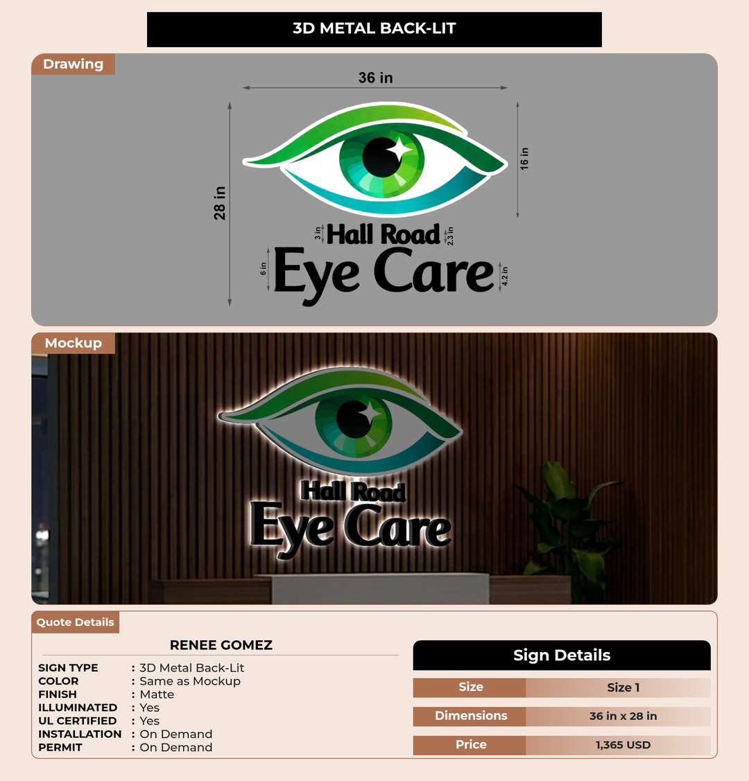 CUSTOM MOCKUP SIGN FOR Renee Gomez