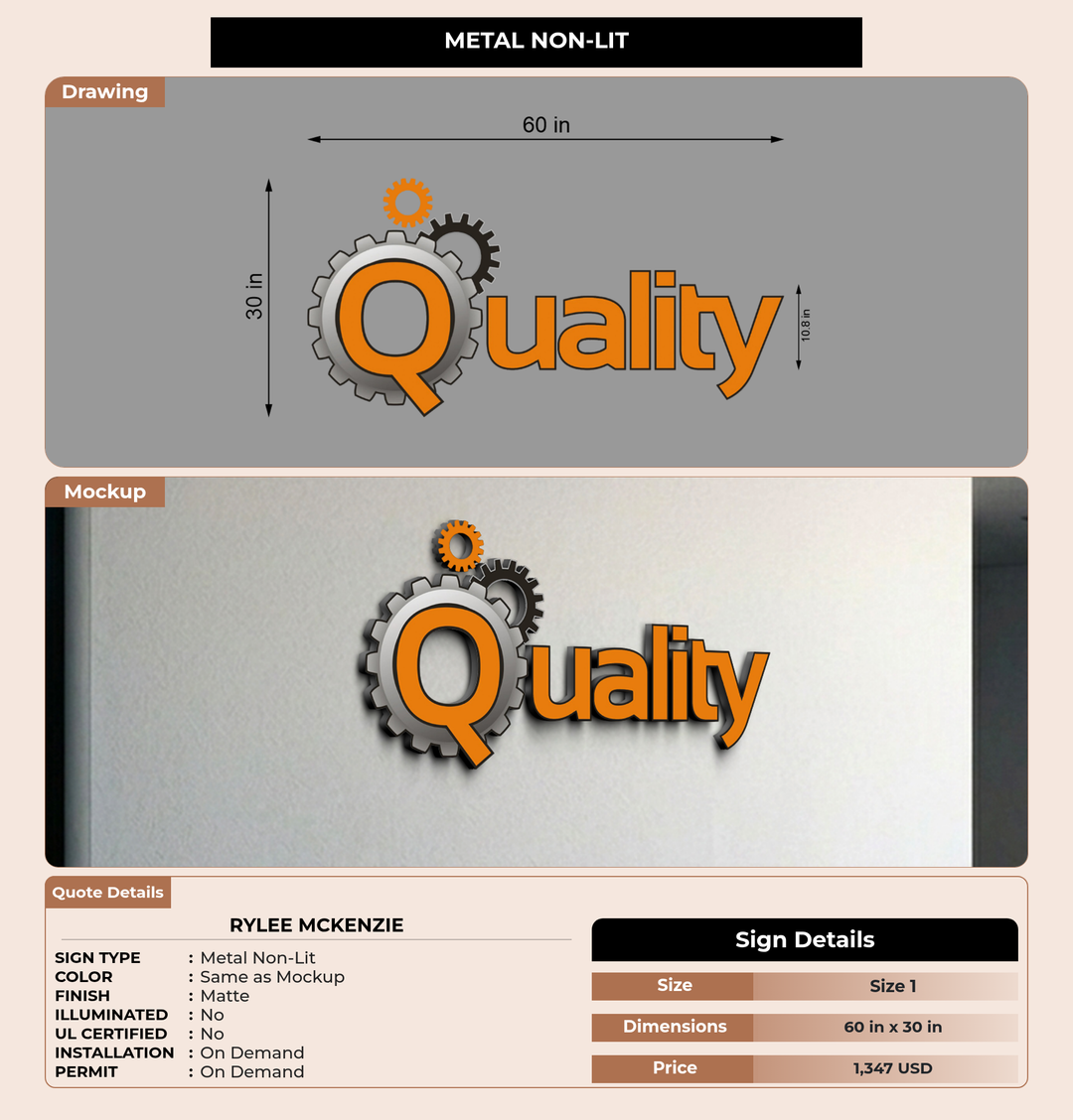 CUSTOM MOCKUP SIGN FOR Rylee McKenzie