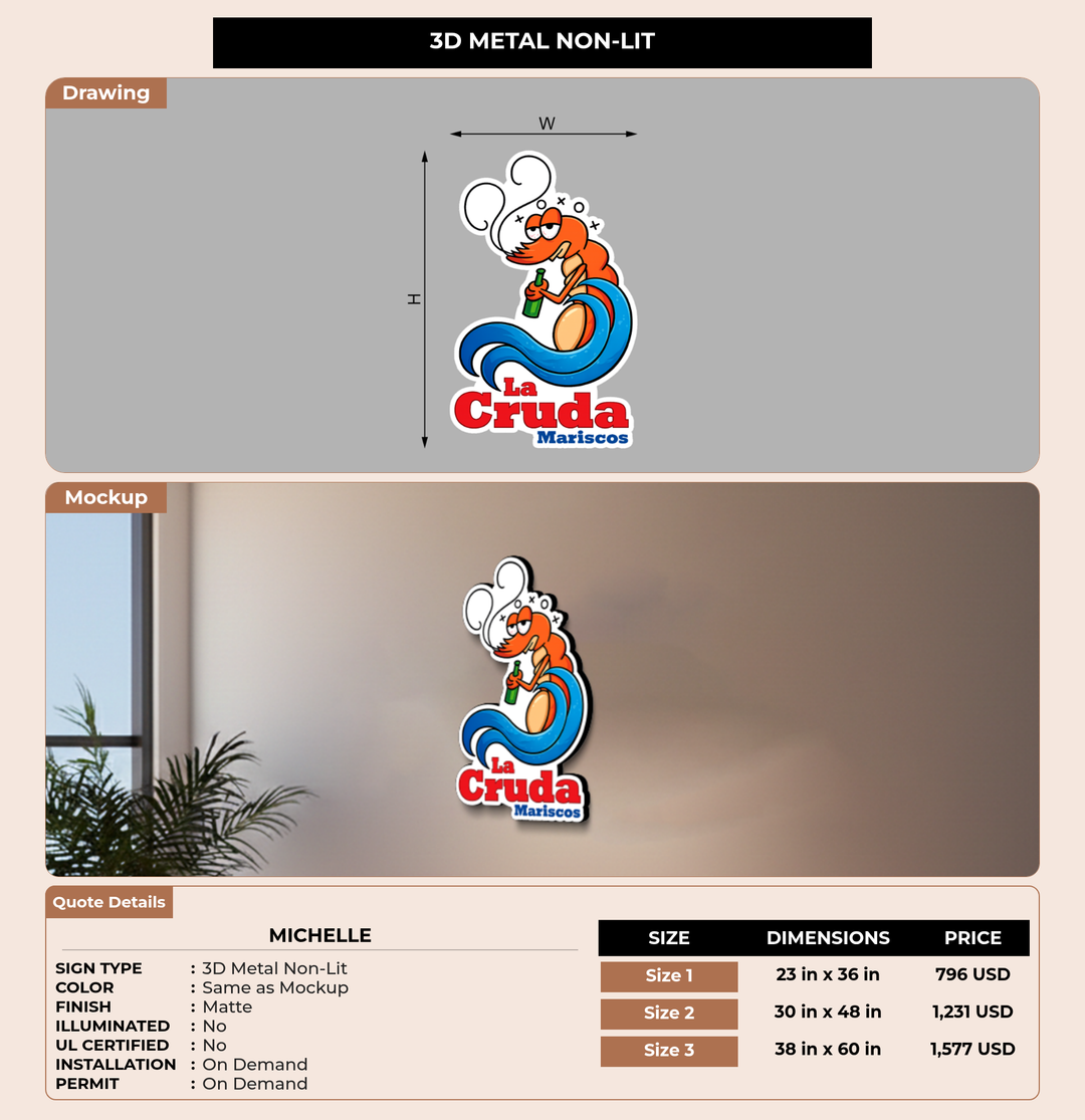 CUSTOM MOCKUP SIGN FOR Michelle
