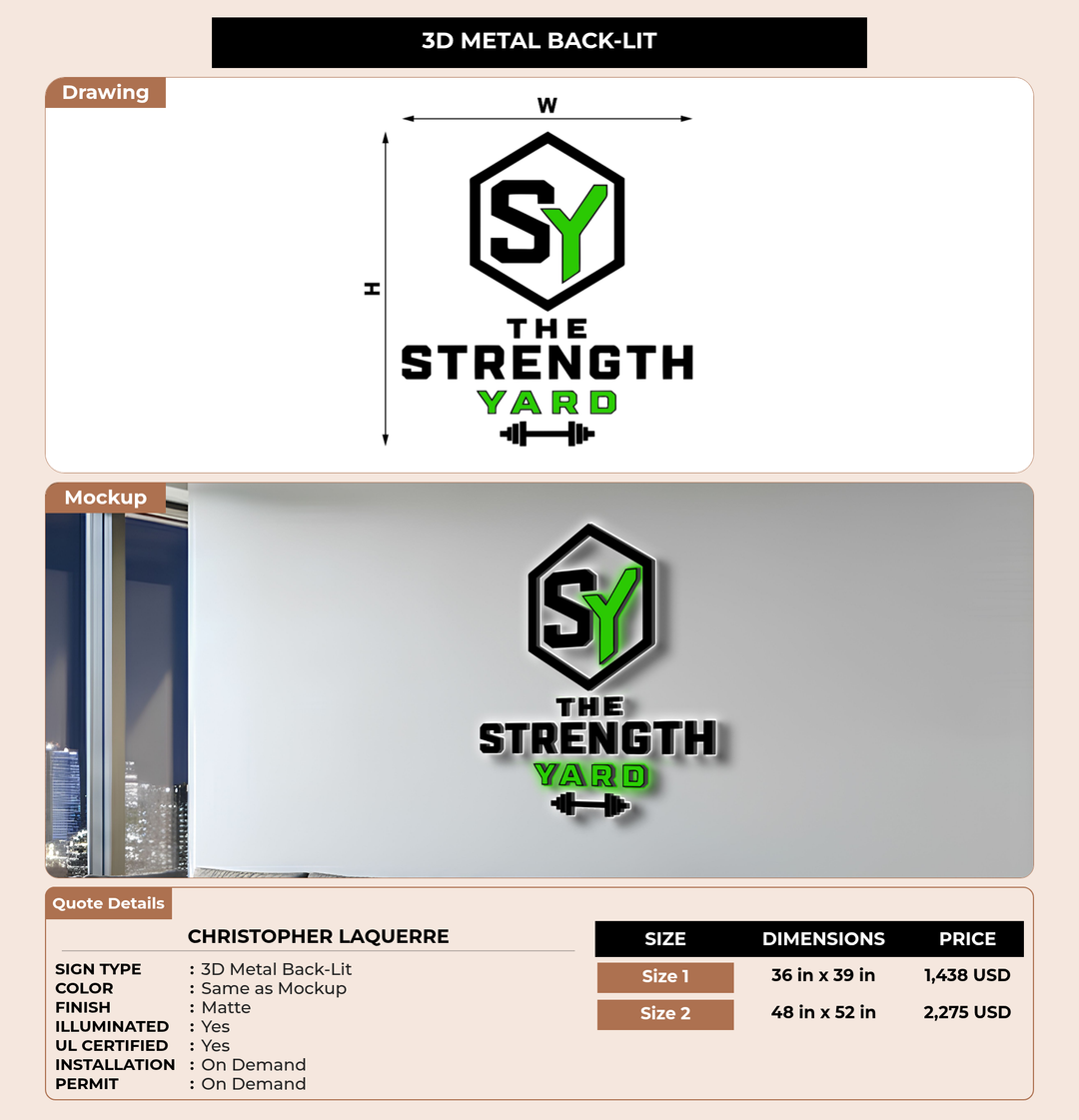 CUSTOM MOCKUP SIGN FOR Christopher Laquerre