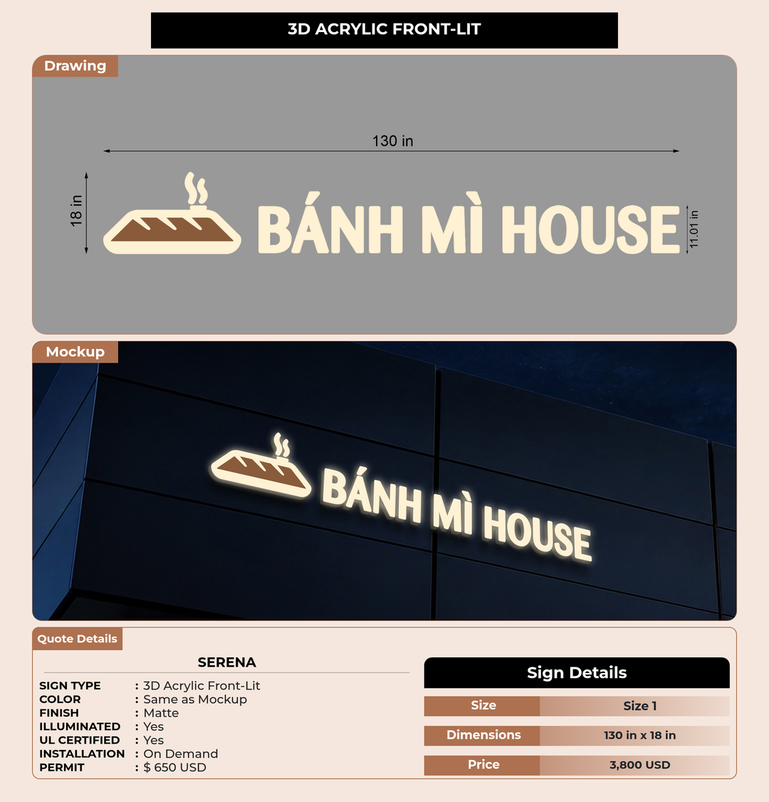 CUSTOM MOCKUP SIGN FOR Serena