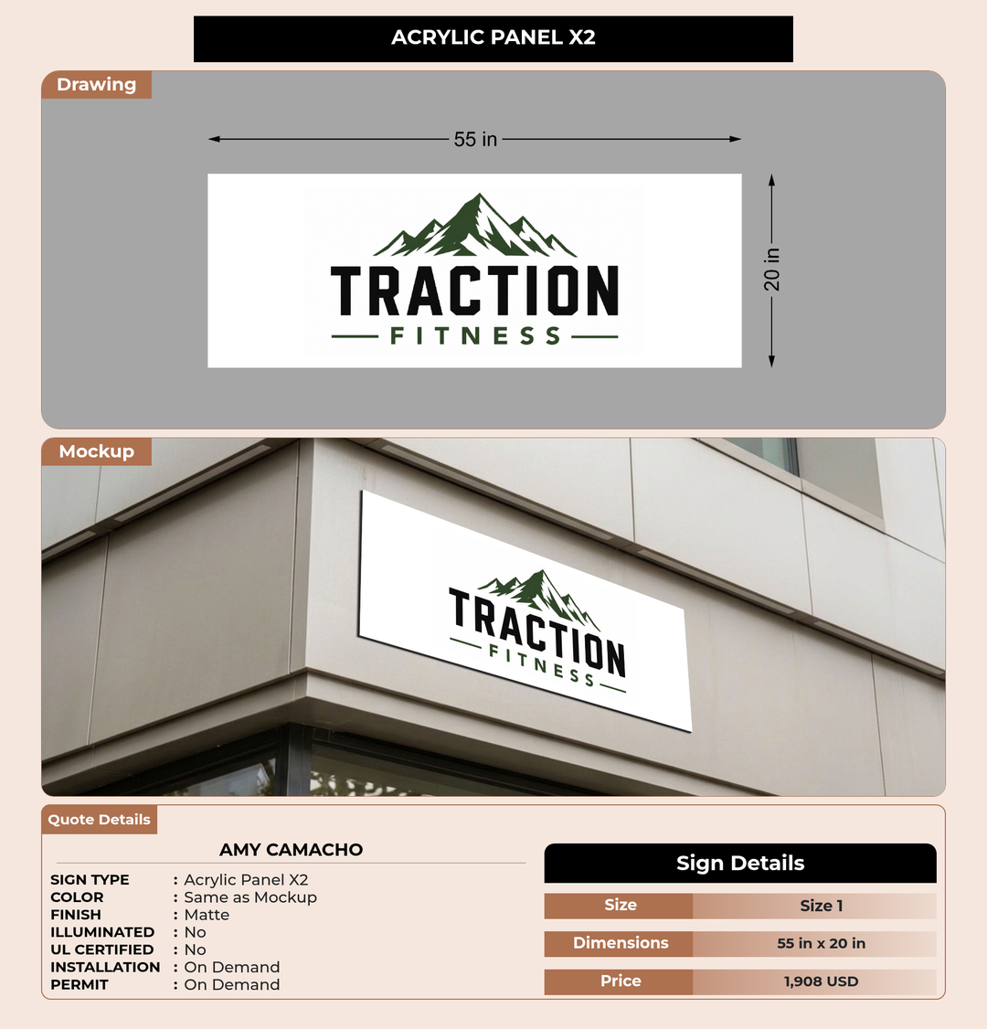 CUSTOM MOCKUP SIGN FOR Amy Camacho