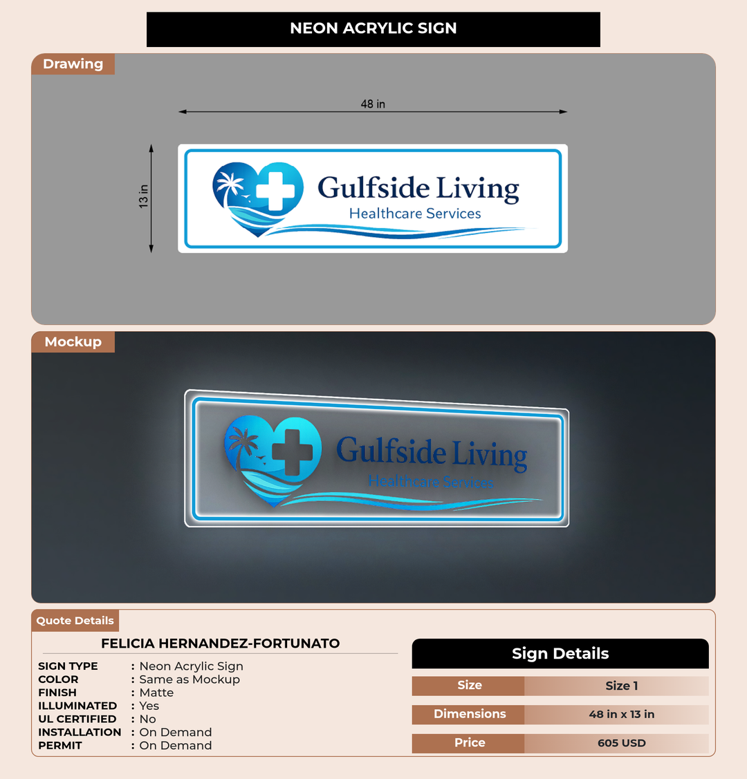 CUSTOM MOCKUP SIGN FOR Felicia Hernandez-Fortunato