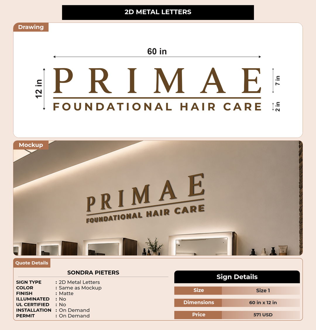 CUSTOM MOCKUP SIGN FOR Sondra Pieters