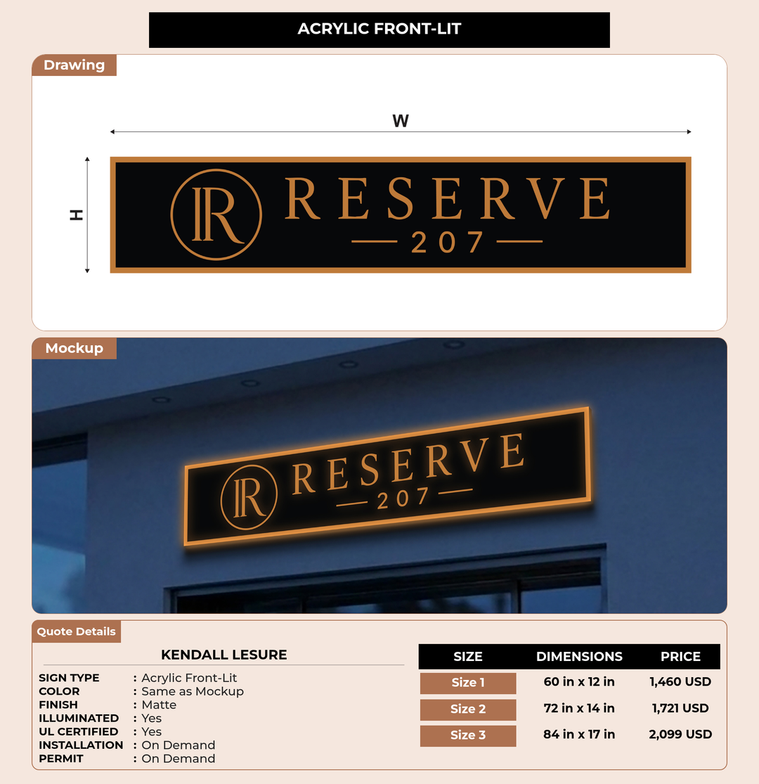 CUSTOM MOCKUP SIGN FOR Kendall LeSure