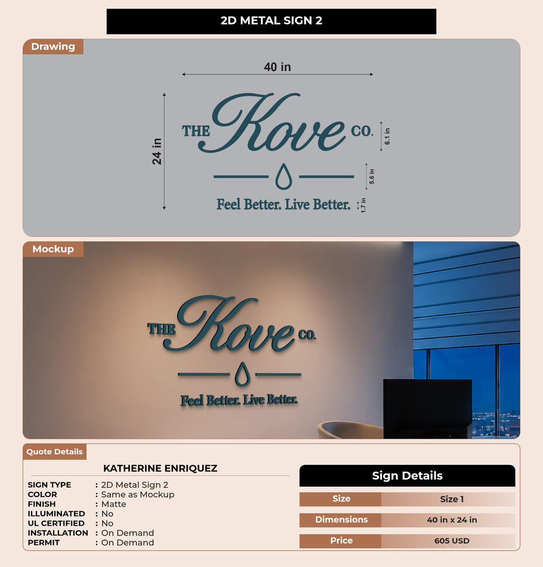 CUSTOM MOCKUP SIGN FOR Katherine Enriquez