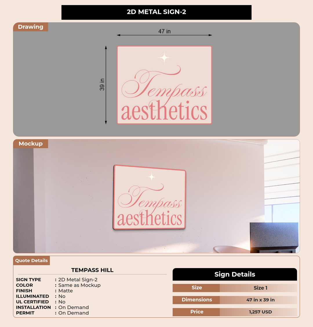 CUSTOM MOCKUP SIGN FOR Tempass Hill