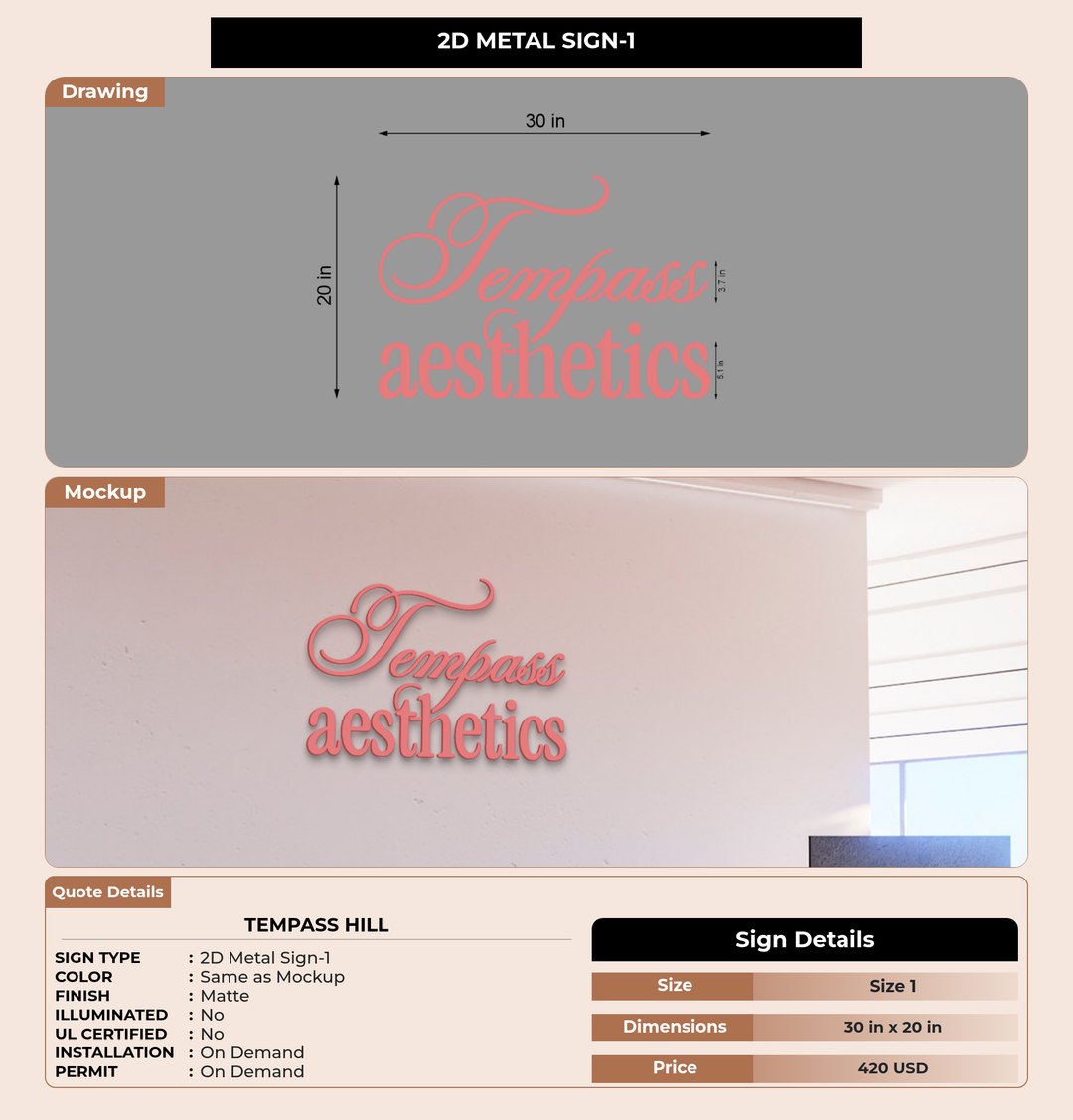CUSTOM MOCKUP SIGN FOR Tempass Hill