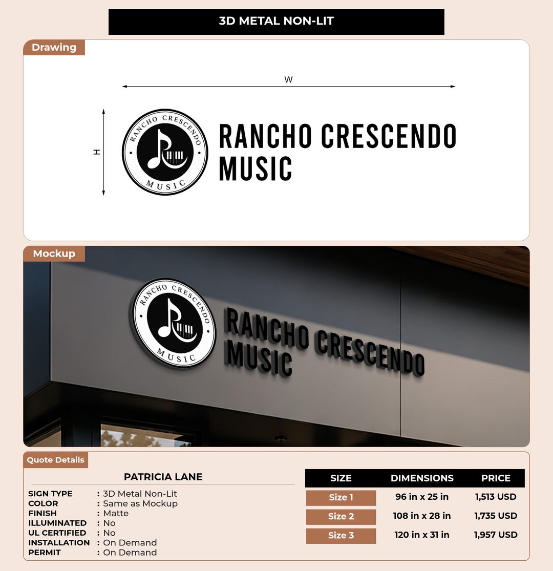 CUSTOM MOCKUP SIGN FOR Patricia Lane